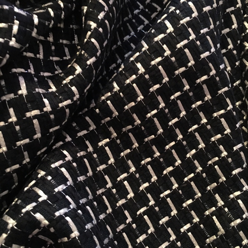 Chic basketweave black fabric